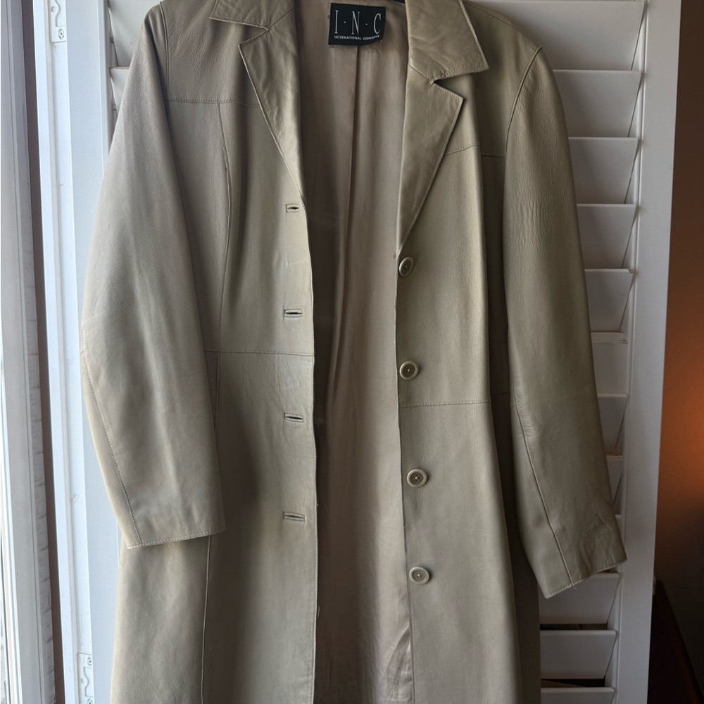 INC International Concepts Tan Trench Coat Timeless Style